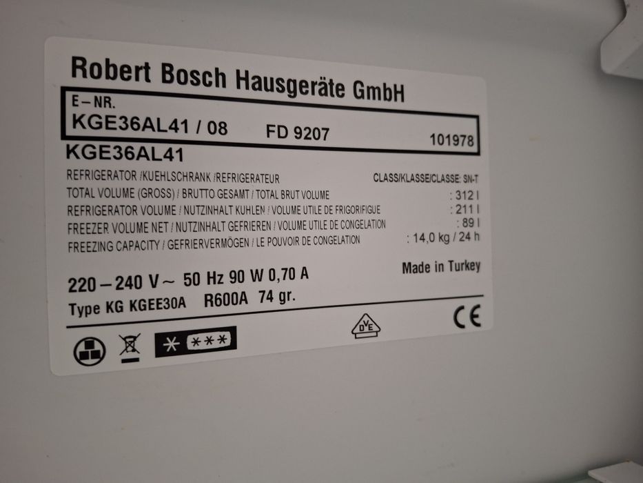 Холодильник Bosch model KG36AL41