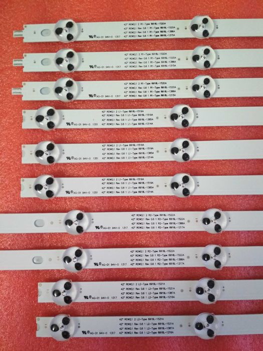 Планки LED подсветки для телевизоров LG 42" серии LN, LA. Новые.