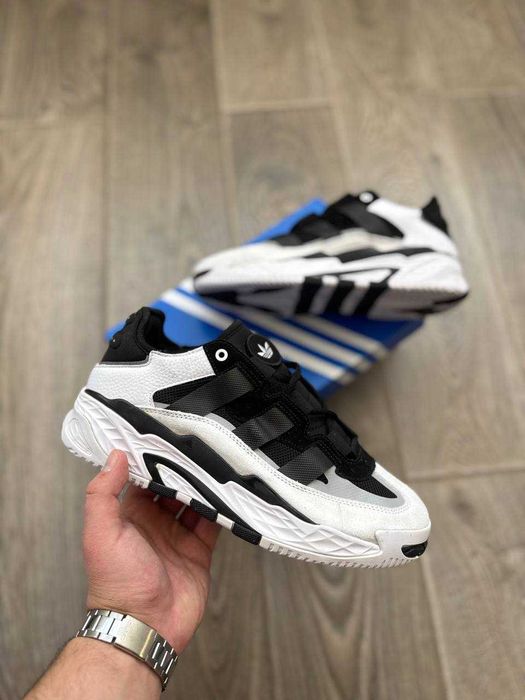 Кроссовки Adidas Niteball Black-White & Beige