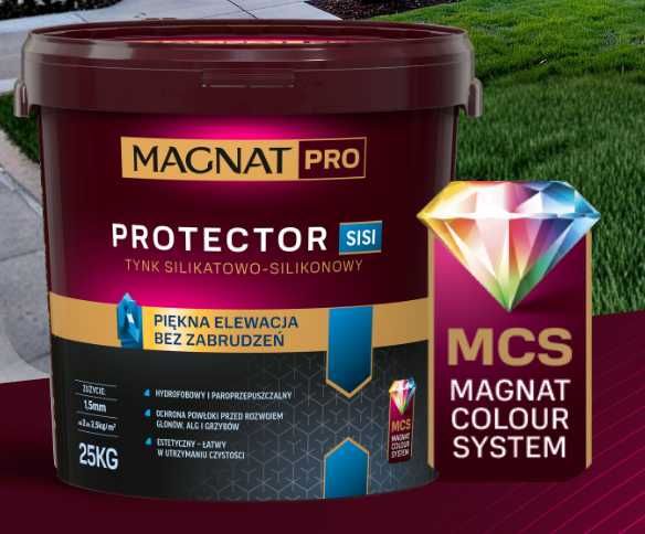 MAGNAT PRO Tynk silikatowo - silikonowy PROTECTOR 25 kg