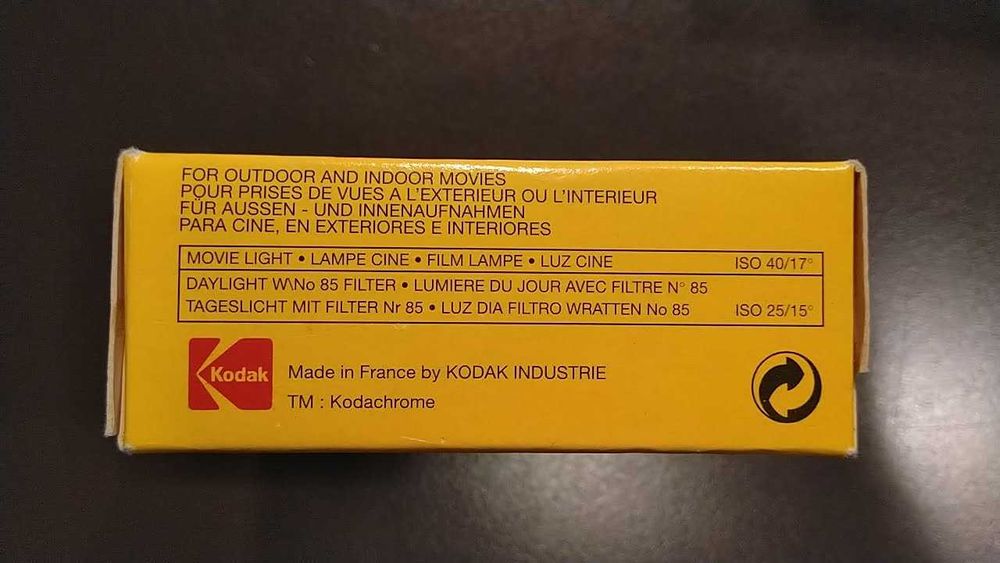 Filme super 8mm Kodak Kodachrome 40 em caixa