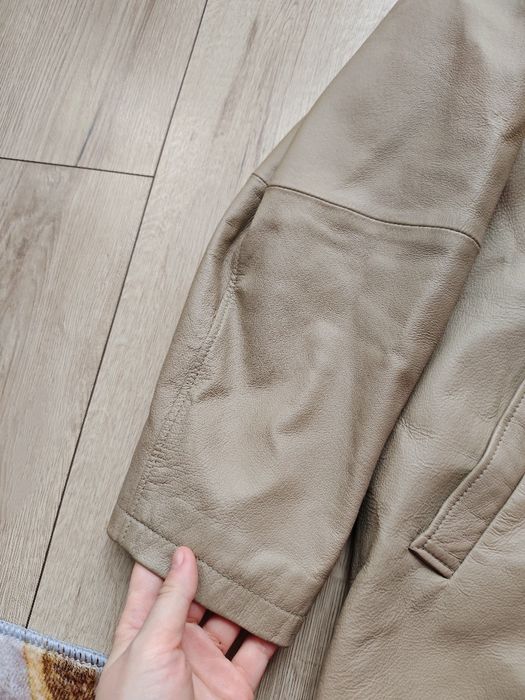 Skórzana piaskowa kurtka męska Umberto Rosetti – 100% Skóra Naturalna