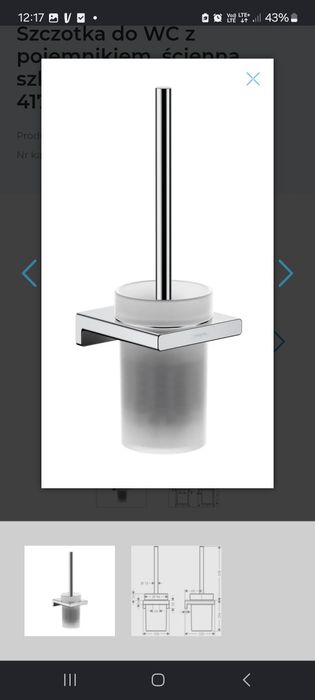 Zestaw szczotka hansgrohe adstories chrom 41752000