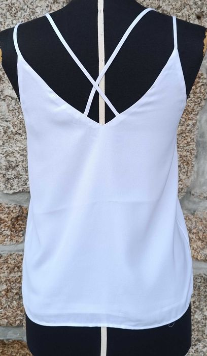 Top branco com alça cruzada, Zara