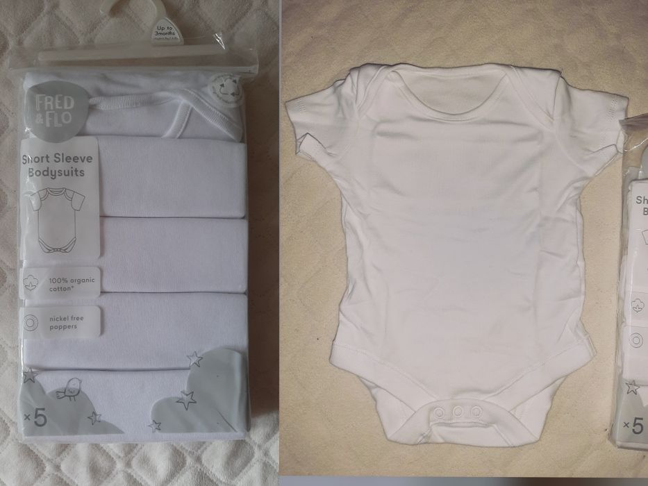 Боді набір 5шт, нове, дитяче, 62см, 1-3міс, бавовна