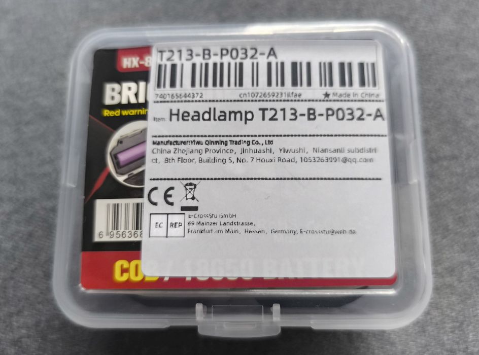 Latarka czołowa LED mocna 2000 mAh ładowana USB