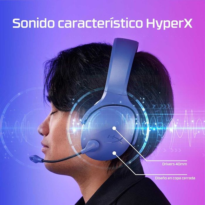 HyperX Cloud Jet Gaming Headset, sem fios, dupla conexão