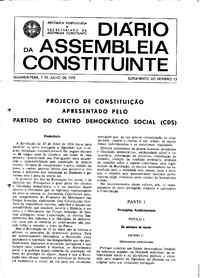 Diário da Assembleia Constituinte - 50 anos (1975)