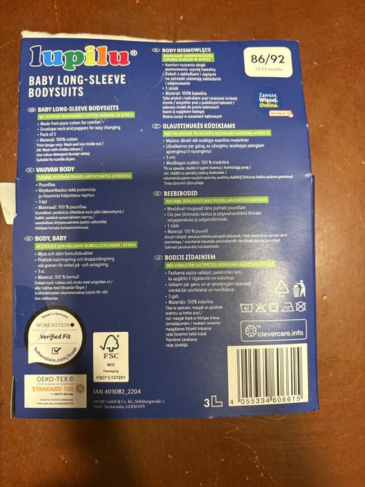 Body rozm 86/92 3 szt