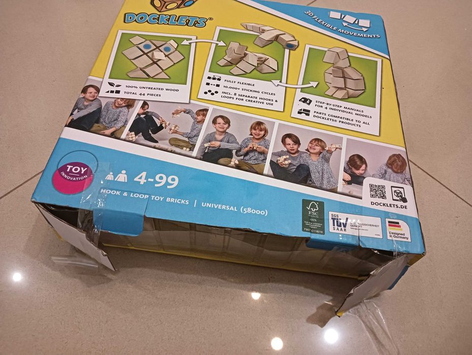 Klocki drewniane na rzep zestaw DOCKLETS 4+ zwierzęta