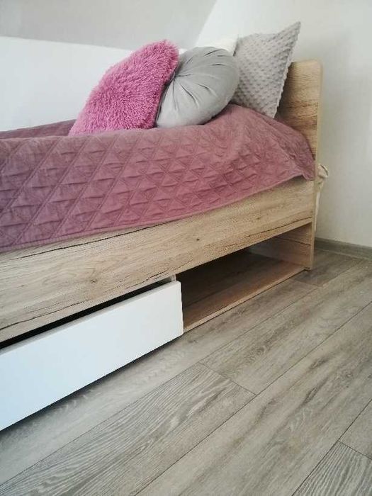 Łóżko młodzieżowe 100x200, Dąb Naturalny, Stan Idealny, GRATISY