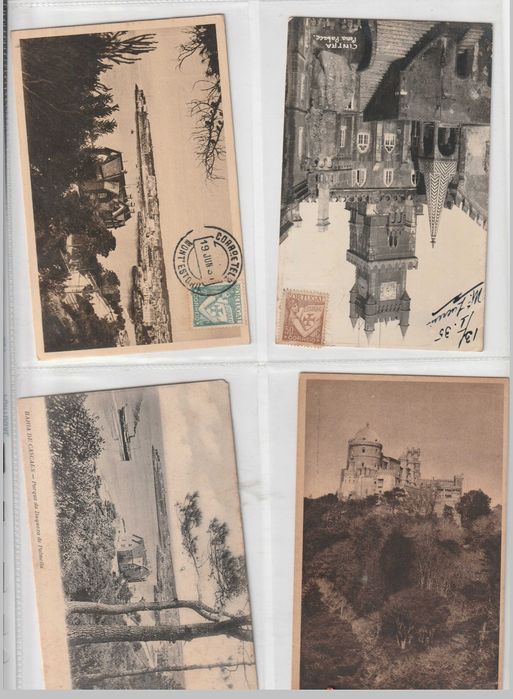 Coleção de 14 postais antigos de Cascais e Sintra