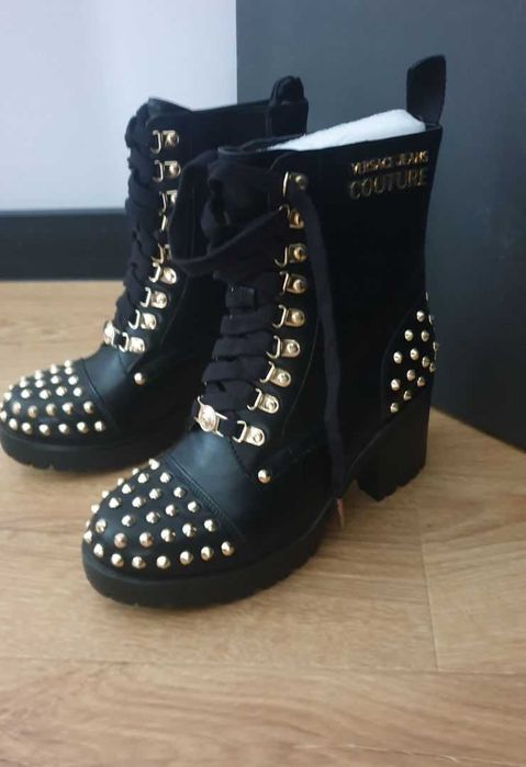 Kozaki Versace Jeans Couture skóra naturalne oryginalne