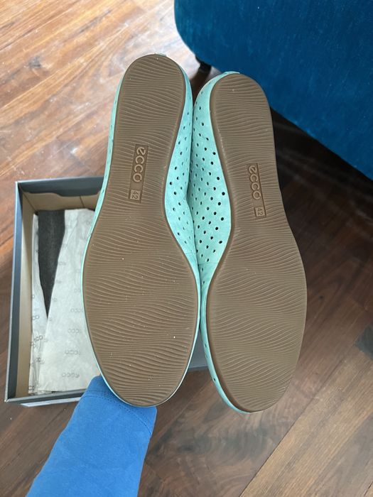 Piękne baleriny Ecco 42 turkus