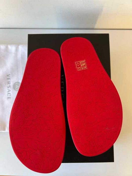 Versace red flip flop 37