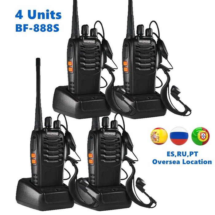 Pack 4 x Walkie Talkies -Intercomunicadores Rádio + Acessórios - PROMO