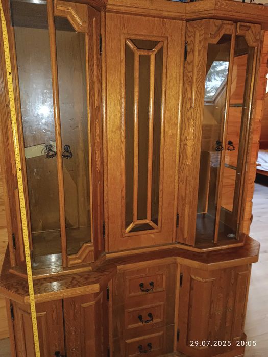 Kredens witryna komoda stylowa dębowa do drobnych napraw