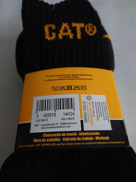 Skarpety CAT Caterpillar wysokie Grube Ciepłe Czarne 3 PAK roz. 43-46