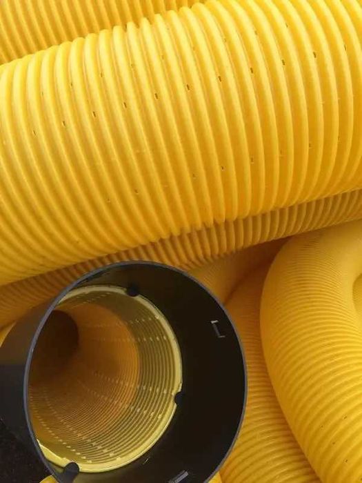 Труба дренажна d 160мм, в бухтах, перфорована труба. Труба дренажна