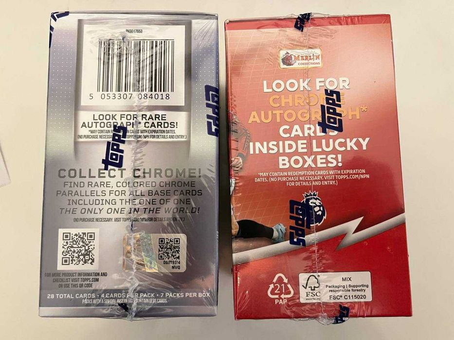 Topps Chrome® UEFA Club Competitions 2025-26 - Value Box + Topps Merlin Premier League 2026 Value Box