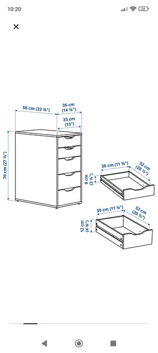 Bloco de 5 gavetas Alex IKEA