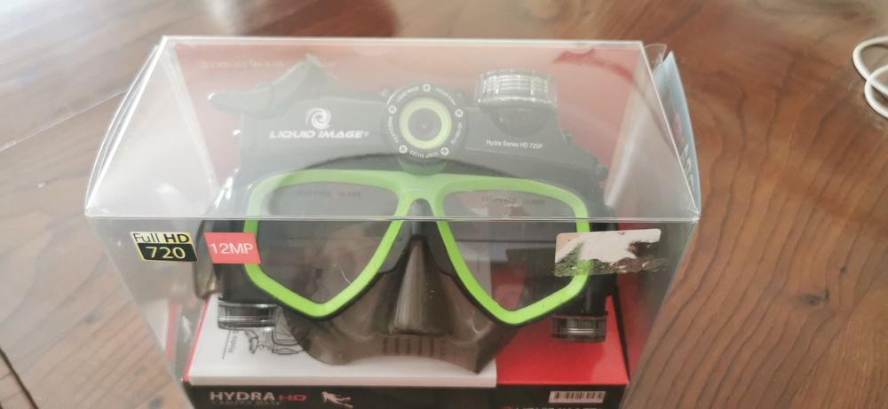 Máscara mergulho com câmara