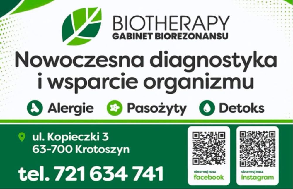Biorezonans Alergie pasożyty Kompleksowa  diagnostyka organizmu