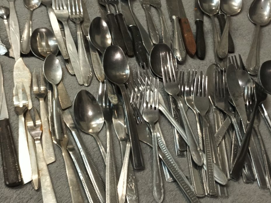 Duży zestaw stare sztućce