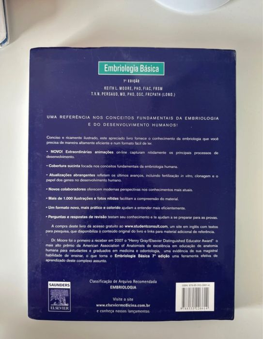 Embriologia Básica de Keith L. Moore e T. V. N. Persaud, 7ªedição