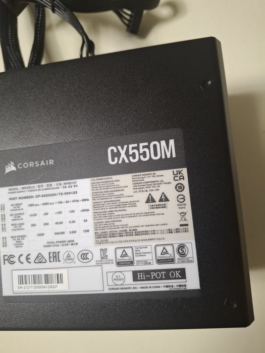 Corsair CX550M zasilacz półmodularny