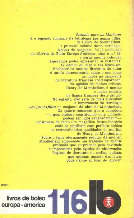 Piedade para as mulheres Henry de Montherlant