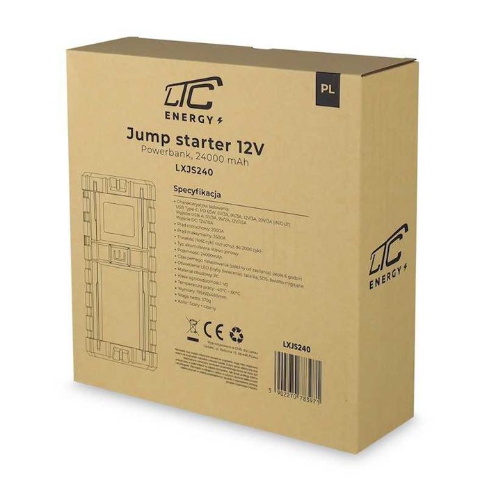 LTC JS240 Jump Starter 24000mAh 2500A Powerbank USB C 65W Sklep Wawa