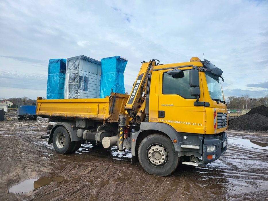 Transport HDS kontenery żwir rozładunki wywrotki koparki usługi HDS