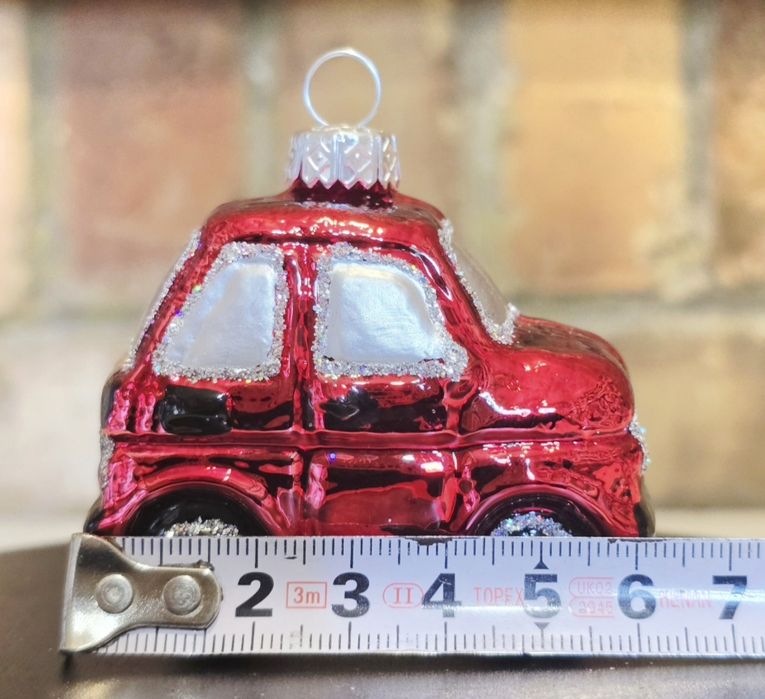 Bombka choinkowa szklany samochód AUTO MALUCH  Fiat 126p jak z prl