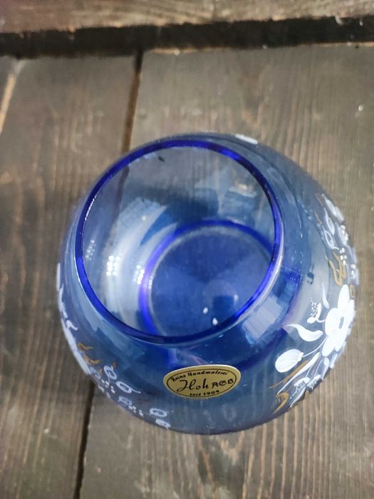 Niebieski wazon świecznik HOHAZB