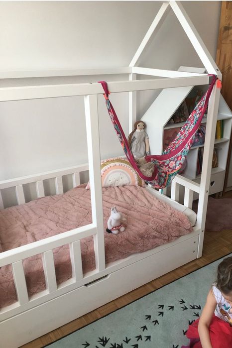 Dziecięce Łóżko domek 170 x 90 Filigran z materacem i szufladą