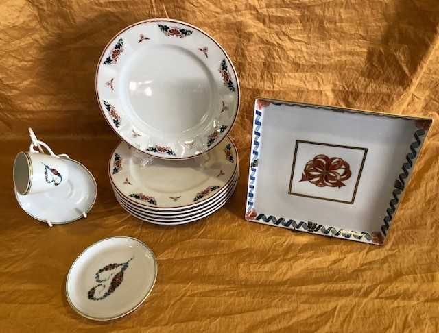 magnifico conjunto de peças de coleção em porcelana da vista alegre - tudo novo - c/ 50% desconto