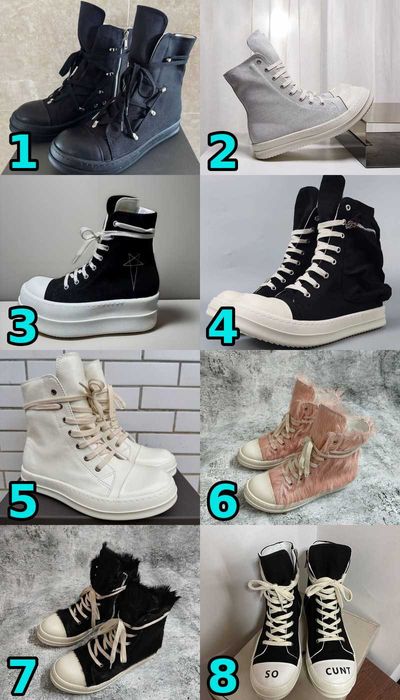 ВСІ КОЛЬОРИ‼️ Унісекс кросівки Rick Owens Ramones (DRKSHDW) • 36–46