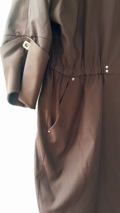 Жакет пальто рукав 3/4 шоколадного кольору розмір 52