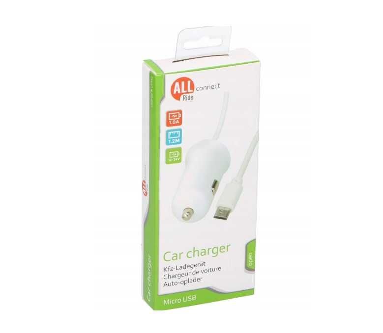 Ładowarka samochodowa All CONNECT RIDE MICRO USB 1A 12/24V