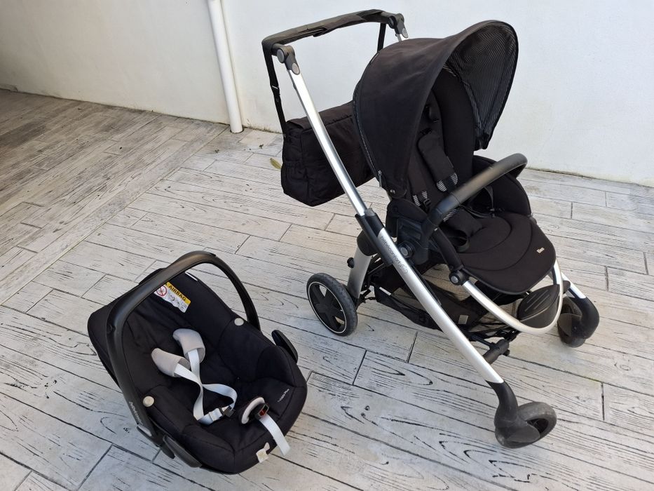 Conjunto carrinho bebeconfort, ovo pebble plus e base isofix 3 apoios