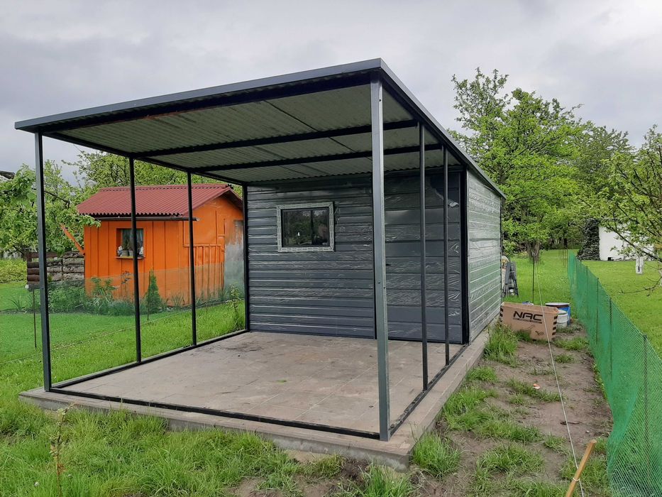 Domek Letniskowy Domek Na Narzędzie Hit z Wiatą profil ocynk
