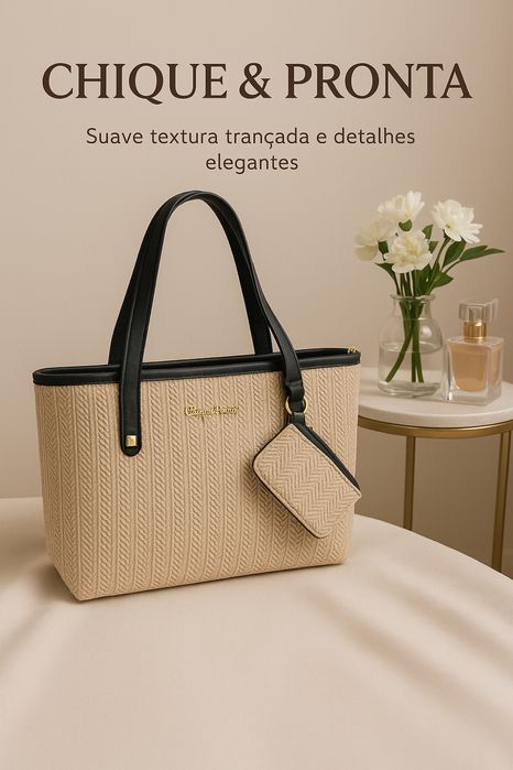 Bolsa de Palha Feminina com Carteira – Nova e Elegante!