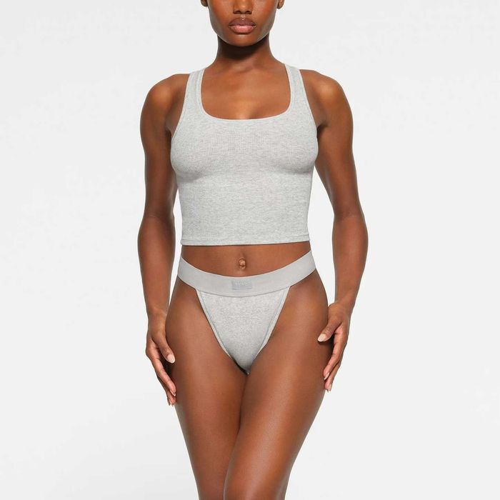 Майка SKIMS Cotton Rib Tank Black , Grey , Latte , Navy , Marble