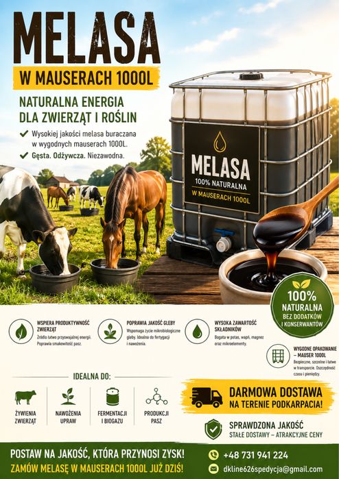 Melasa buraczana  dla zwierzat i roslin