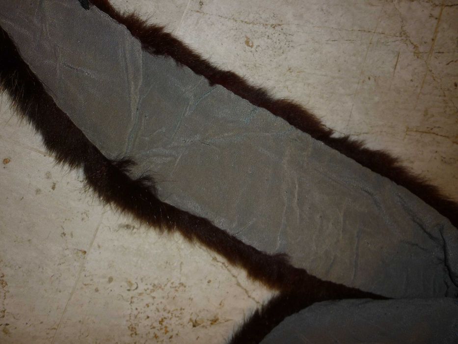 kołnierz szal futro z lisa czekoladowy kolor