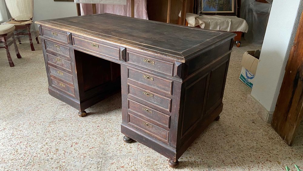 Secretária Vintage em Madeira Maciça