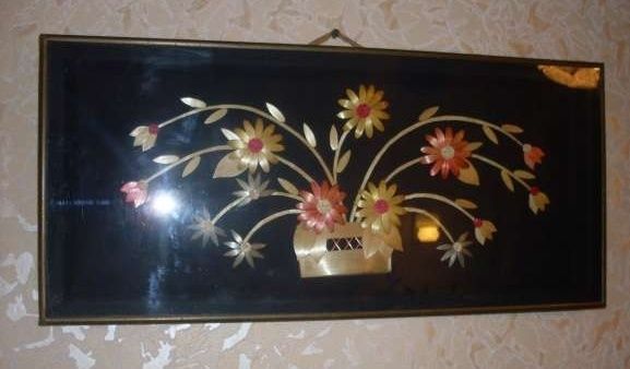 Панно декоративное соломка 1978 год винтаж СССР