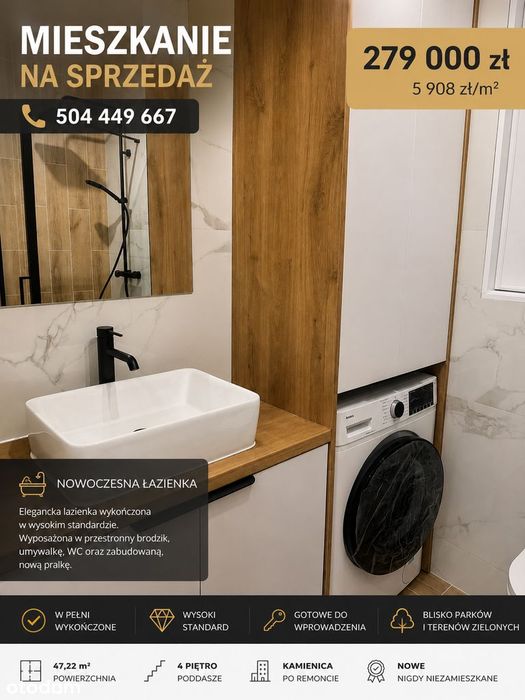 REZERWACJA Nowe, designersko wykończone mieszkanie w centrum Sosnowca - Ansicht 4