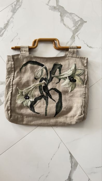 Сумка з натурального льону